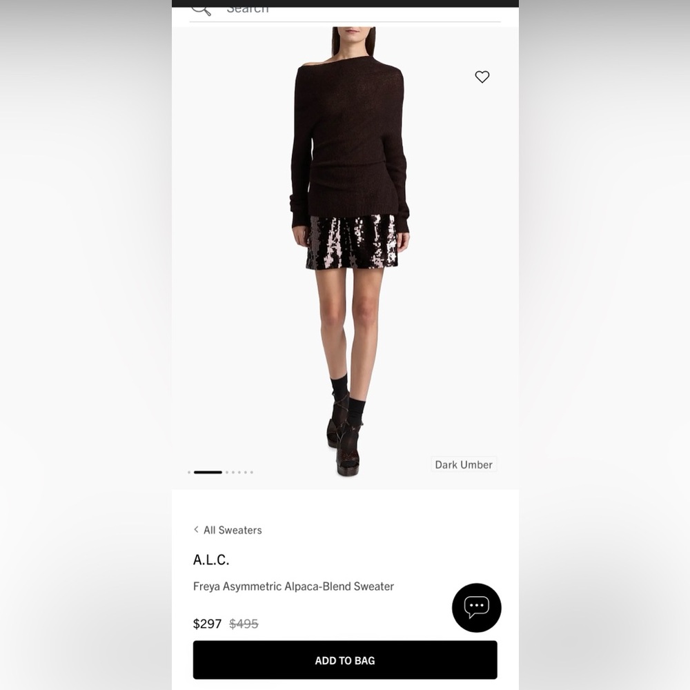 A.L.C. Sheer Scoop-Neck Lightweight Sweater - Dark Brown